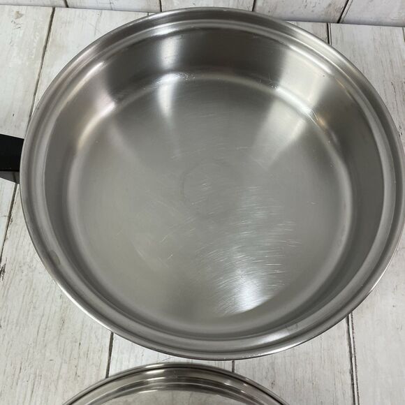 Vintage Duncan Hines 3-Ply 18-8 Stainless Steel 10.5" Skillet Fry Pan w/ Lid - Picture 3 of 12